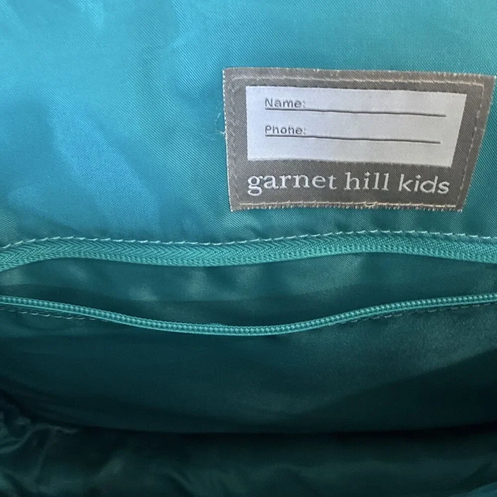 Garnet Hill Kids Floral Messenger Bag Adjustable Strap Bottle Pocket Burgundy